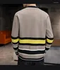 Herrtröjor Spring och Autumn Color Matching Sweater Cardigan Cloak Coat Quality Jacket Youth Men