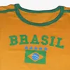 Camiseta Feminina Camisa Brasil y2k Camisa Feminina Seleção da Bandeira Brasileira Camisa do Time de Futebol O-Neck Algodão Manga Curta Top Feminino Vestuário Top 230718