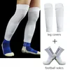 Sportstrumpor 1Set of Men's Soccer Training Equipment Förtjockad och knäskydd Sakboll Socks Outdoor Protective Equipment Calcetines HOMBRE 230719