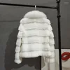 Femmes fourrure chaud hiver mode court Faux manteau femmes décontracté mignon épais fourrure veste avec col solide femme pardessus 2023