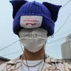 Beanie/Skull Caps Cute Mode Hooded Cap Loverboy Cat Ear Knit Hat Double-Layer Warm Pig Ear Woolen Hat Nisch Design Hip-Hop Personality Cold Hat J230719