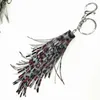 Clé de voiture Nouveau Trois couches Porte-clés en cuir Imprimé léopard Long Tassel KeyChain 20style Porte-clés Femmes Sac Charmant Pendentif Porte-clés De Voiture x0718