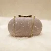 Evening Bags Golden Clutch Bag Women Wedding Shiny Handbags Bridal Metal Bow Clutches Chain Shoulder 230718