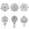 Pins Brooches Lots of 6 Clear Crystal DIY Wedding Bouquets Decor Set Broaches Jewelry Making Pin Backs Craft Kit 230718