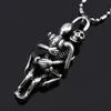 Nouveau 1 pc Hommes Infinity Argent Noir En Acier Inoxydable Crâne Pendentif Chaîne Collier fine bijoux Ami Gifts262l