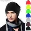 Bonnet / Casquettes de tête de mort Chapeaux d'hiver Hommes Femmes Bonnets chauds tricotés Bonnets de couleur unie Hip-hop Slouch Skullies Bonnet décontracté Bonnet Chapeau Gorros 14 Styles T230719