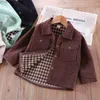 Coat Corduroy Girls 'and Boys' Jackets Children's Clothing Toddler Boys 'Clothing Long Sleeve Autumn Green Cute Jacket Z230719