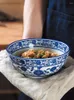 Миски !!! Китайская традиционная миска сине -белый керамический ресторан. Домашний мгновенный салатный суп с лапшой рамэн
