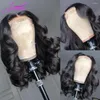 Body Wave Bob Peruca 13x4 Peruvian Lace Front Perucas Cor Natural Pré-depilado Fecho de Cabelo Humano Para Mulheres Negras