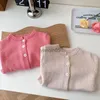 Pullover 100% cotone lavorato a maglia ragazze cardigan 2023 primavera nuovi bambini maglione basic neonate cardigan cappotto coreano bambini maglieria top HKD230719