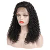 Whole Soft 1b# Natural Looking Black Kinky Curly Wigs 100% Brazilian Human Hair Lace Front Wigs For Black Women Natural Hair L2171