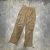 Kvinnor Pants Capris Designer Spring/Summer New Big Pocket Letter Triangle Standard Work Suit Wide Leg Are Tall Stylish FM3B