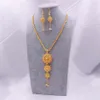 Jewelry Sets 18k Etiopio Gold Arabia Collar Pending Pending for Women Dubai Dubai Fiesta de boda africana Regalos nupciales Set283l