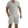 Ensembles de course 2023 hommes survêtement chemise ensemble décontracté Streetwear coton fermeture éclair et Shorts vêtements de luxe 2 pièces costume M-3XL