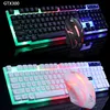 Wired USB Gamer Tangentboards 104 Keys Gaming Keyboard och musens bakgrundsbelyst tangentbord för PC Desktop Laptop Gamer Keyboard261N