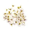 Fleurs décoratives 100 pièces têtes de fleurs en soie artificielle mariage noël maison Scrapbooking fausse décoration couronne couronne E4O5