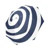 Umbrellas White And Navy Blue Spirals Umbrella Custom Foldable Rain Wind Resistant Windproof Floding Travel