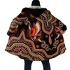 Wolmengsels voor heren PLstar Cosmos Aboriginal Indigenous Australia Kangaroo 3D Print Capuchon Mantel Unisex Winterfleece Windbreker Warme Mantel PZY01 HKD230718