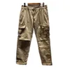 pantaloni cargo da uomo pantaloni jogger semplici pantaloni dritti con stemma pantaloni casual solidi versatili tuta stile italia263A