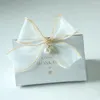 Confezione regalo Nastro Bowknot Scatola di caramelle Sacchetto di carta Imballaggio di nozze Evento Festa di compleanno Bomboniere Baby Shower Decor
