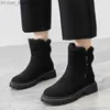 Botas Botas de nieve de invierno 2022 nueva tendencia de las mujeres Agregar terciopelo a la tubería engrosando zapatos de algodón cálido Integración de piel Moda casual Estilo de mujeres Z230720