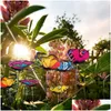 Garden Decorations 7Cm Simation Butterfly Insert Gardening Decoration Flower Arrangement Forest Pvc Waterproof Butterflies 20220512 Dhzpg