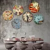 Wall Clocks Retro Wood Wall Clock 12 Inch Large Dinning Restaurant Cafe Wall Decorative Clocks Antique Silent Non-Ticking Pointer for Gift 230718