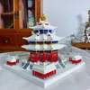 Blocks Chinese Architecture Building Blocks Imperial Palace Snowy View Corner Tower DIY Diamond Construction Blocks Toys for Kids gift R230718