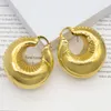 Stud Big Earrings Women Hoop Earrings Dubai African Gold Plated Jewelry Geometric Big Round Circle Clip Earings For Party Wedding 230718