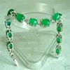 Brazalete de plata de jade verde raro barato completo 273r