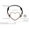 Link Bracelets Big Heart Charm Rose Gold Silver Color Adjustable Rope Bracelet For Women Party Jewelry Gift 11.11