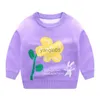 Pullover Jumping Meters Neue Ankunft Blumen Kleinkind Mädchen Pullover Für Herbst Winter Lila Kinder Sweatshirts Baby Kleidung HKD230719