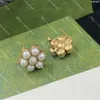 Luxury Pearl Stud for Women Floral Charm Earrings Designer Hoop Earring Ladies Ear Loop Luxury Jewelry