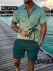 Survêtements pour hommes Survêtement pour hommes Polo de haute qualité Summer Beach Style Shorts Casual 2 Piece Sets 3D Print Social Shirt Luxury Male Clothing 230719
