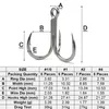 Anzuelos de pesca Big Game 4X # 6- # 50 Anti-Rust Treble Hook Super Sharp Triple Anchor Hooks para pesca de curricán en el mar Señuelo de agua salada Anzuelos 230718