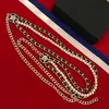 2020 Brand Fashion Party Women Vintage Thick Chain Leather Belt Gold Color Double Pearls Necklace Belt Party Fine Jewelry206o