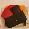 حقيبة مصممة لافاة 3pcs/مجموعة إكسسوارات النساء حقائب اليد زهرة محفظة كيس الكتف مع صندوق