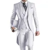 Men's Suits Gray Wedding Men Suit 3 Piece Groom Tuxedo Long Blazer Man Formal Prom Male Fashion Costume Homme (Jacket Vest Pants)