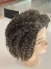 Perucas curtas de cabelo humano grisalho afro crespo encaracolado puff sem cola usar e ir sal e pimenta cor cinza perucas para mulheres negras 130% densidade fábrica wolesale