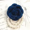 2024 Nya Corsage Pins Brosches Anxin Sh White Camellia Brosche Hand Made Collar Flower Black Wine Red Rose Stereoskopisk stift hög nivå dekoration