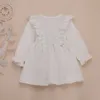 Robes de fille Ma bébé 1-6Y enfant en bas âge enfant bébé filles robe vintage volants robe à manches longues pour les filles solide automne printemps enfants costumes