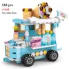 Blocos City Street Shop Cars Building Blocks Compatível Mini Classic Tijolos Ice Fast Food Store Crianças Brinquedos Criativos Presentes R230718