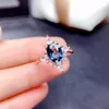 Bagues de grappe vendant une belle bague de fiançailles en topaze bleue de Londres 925 bijoux en argent sterling pour les femmes cadeau de fête d'anniversaire