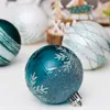 Parti Dekorasyonu 30 adet kutu başına 6cm Yeşil ve Beyaz Boyalı Noel Ball Tatil Düzenleme Süs Noel Baba Ağacı Kolye Çoklu Desenler