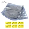 Sacs de stockage Uxcell sac de protection antistatique 25 pièces 8.7x10 pouces (22x25 cm) dessus ouvert avec étiquettes pour disque dur HDD SSD