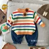 Pullover Fall Toddler SWEATER Boys Girls Zimowe ubrania jesień Nowy ciepły pullover Top Sweter z długim rękawem Sweter mody SWEAT 1-5Y HKD230719