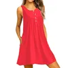 Casual Dresses Womens Summer Beach Wear Sleeveless Off Shoulder Loose V Neck Tank Tops Dress Maxi Mini