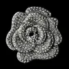 Elegant Sparkly Full Rhinestone Crystal Diamante Wedding bridal Large Rose Flower Brooch Pin Party prom Gift Accessory300P