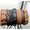 20Pcs Lots Vintage Mens Genuine Leather Surfer Bracelet Cuff Wristband Fashion Jewelry Gift Mixed Style Bracelet Bvh4H251v
