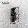 100 pçs Cord Lock Stopper Barrel Plastic Spring Toggle Black 28mm 14 5mm 11mm Para Bolsas Garments265Q